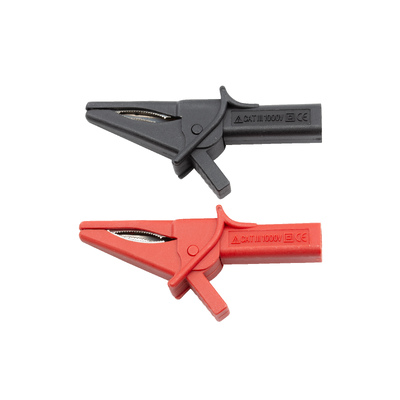 Crocodile Clips 2pc Red and Black