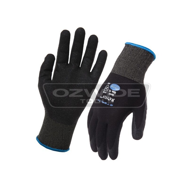 Ronin Foam Coat Black Nitrile Gloves